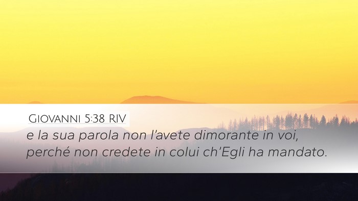 Giovanni 5:38 RIV Desktop Wallpaper - e la sua parola non l’avete dimorante in voi, - Desktop Bible Verse Wallpaper