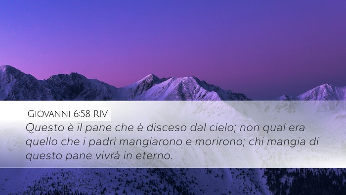 Giovanni 6:58 RIV Bible Verse Image