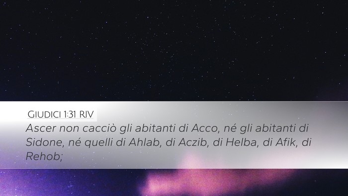 Giudici 1:31 RIV Bible Verse Image