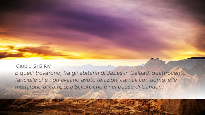 Giudici 21:12 RIV Bible Verse Image