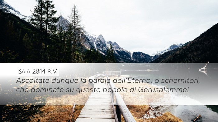 Isaia 28:14 RIV Bible Verse Image