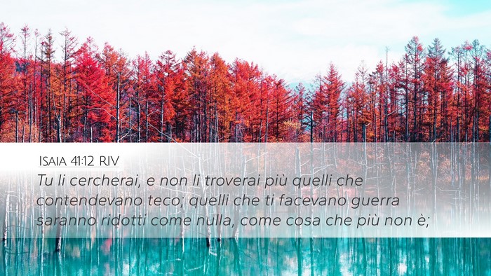 Isaia 41:12 RIV Desktop Wallpaper - Tu li cercherai, e non li troverai più quelli - Desktop Bible Verse Wallpaper