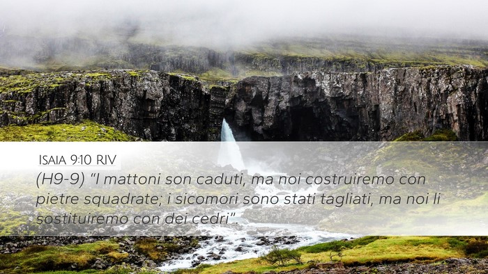 Isaia 9:10 RIV Desktop Wallpaper - (H9-9) “I mattoni son caduti, ma noi - Desktop Bible Verse Wallpaper