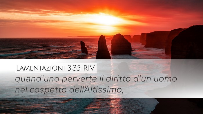 Lamentazioni 3:35 RIV Bible Verse Image