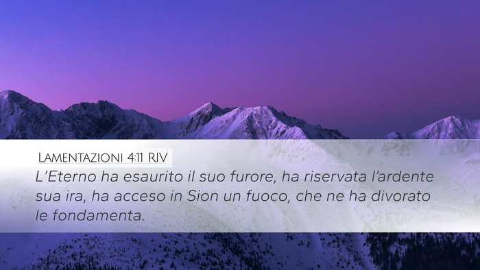 Lamentazioni 4:11 RIV Bible Verse Image