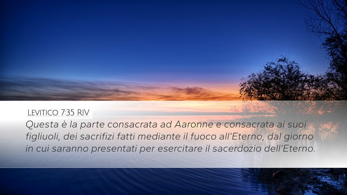 Levitico 7:35 RIV Desktop Wallpaper - Questa è la parte consacrata ad Aaronne e - Desktop Bible Verse Wallpaper