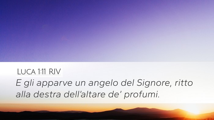 Luca 1:11 RIV Desktop Wallpaper - E gli apparve un angelo del Signore, ritto alla - Desktop Bible Verse Wallpaper