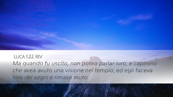 Luca 1:22 RIV Desktop Wallpaper - Ma quando fu uscito, non potea parlar loro; e - Desktop Bible Verse Wallpaper