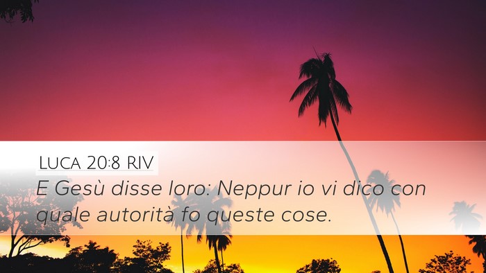 Luca 20:8 RIV Desktop Wallpaper - E Gesù disse loro: Neppur io vi dico con quale - Desktop Bible Verse Wallpaper