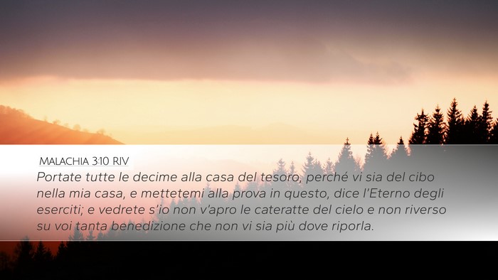 Malachia 3:10 RIV Bible Verse Image