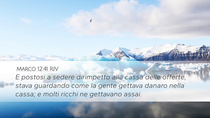 Marco 12:41 RIV Bible Verse Image