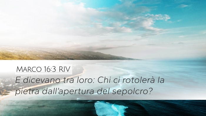 Marco 16:3 RIV Bible Verse Image