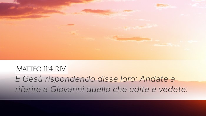 Matteo 11:4 RIV Desktop Wallpaper - E Gesù rispondendo disse loro: Andate a riferire - Desktop Bible Verse Wallpaper