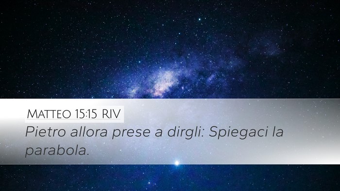 Matteo 15:15 RIV Bible Verse Image