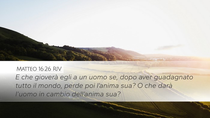 Matteo 16:26 RIV Bible Verse Image