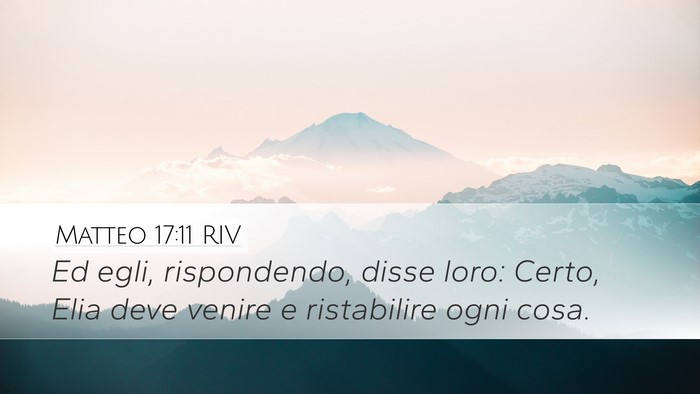 Matteo 17:11 RIV Bible Verse Image