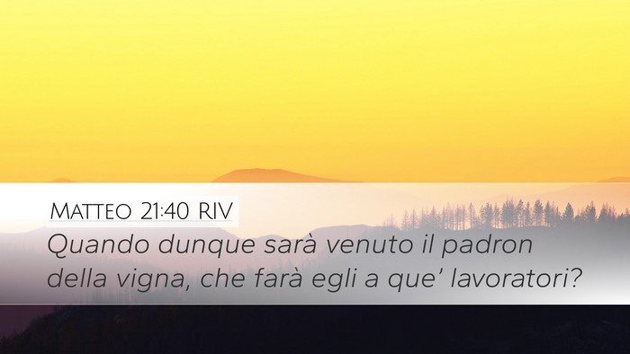 Matteo 21:40 RIV Desktop Wallpaper - Quando dunque sarà venuto il padron della vigna, - Desktop Bible Verse Wallpaper