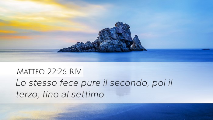 Matteo 22:26 RIV Desktop Wallpaper - Lo stesso fece pure il secondo, poi il terzo, - Desktop Bible Verse Wallpaper