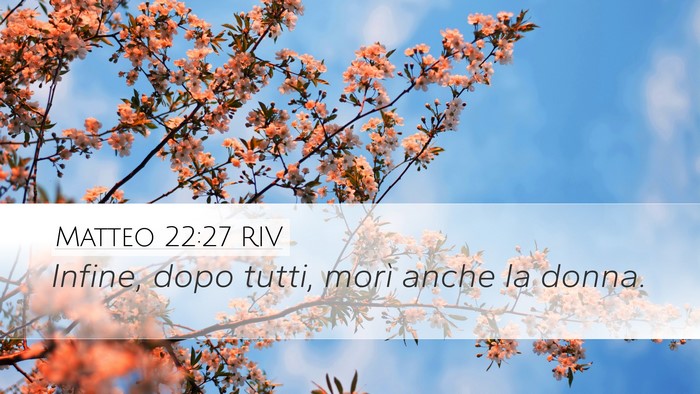Matteo 22:27 RIV Desktop Wallpaper - Infine, dopo tutti, morì anche la - Desktop Bible Verse Wallpaper