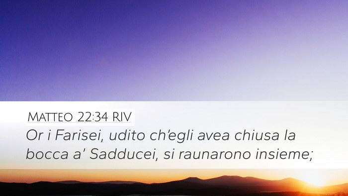 Matteo 22:34 RIV Bible Verse Image