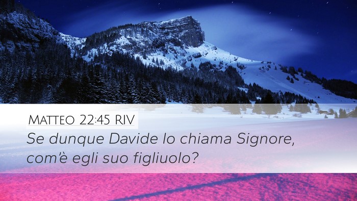 Matteo 22:45 RIV Desktop Wallpaper - Se dunque Davide lo chiama Signore, com’è egli - Desktop Bible Verse Wallpaper
