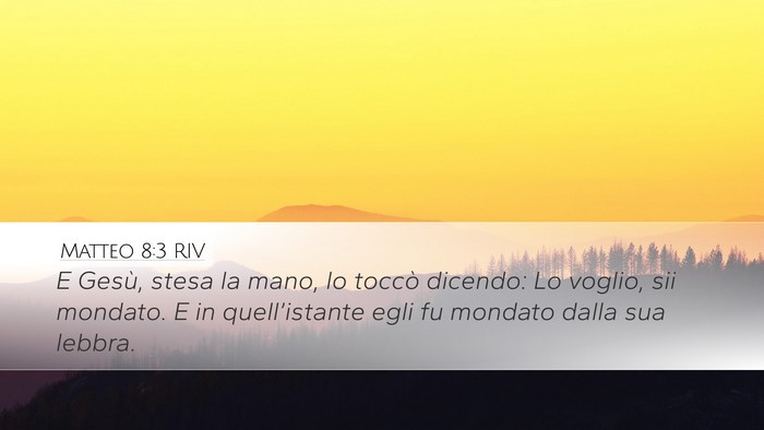 Matteo 8:3 RIV Bible Verse Image