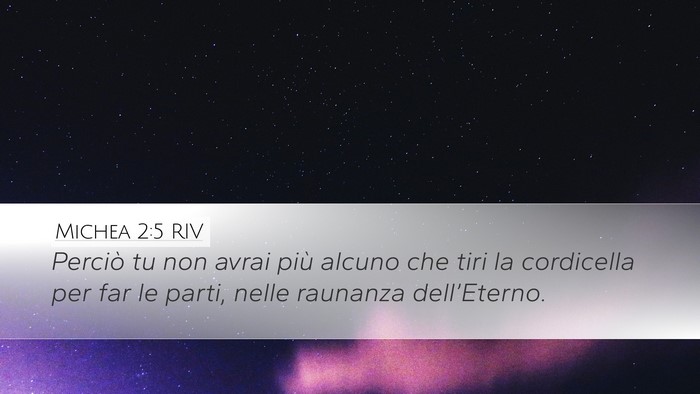 Michea 2:5 RIV Desktop Wallpaper - Perciò tu non avrai più alcuno che tiri la - Desktop Bible Verse Wallpaper