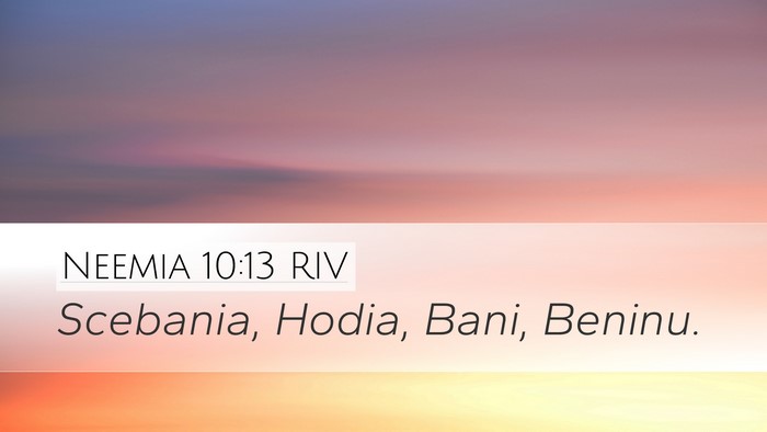 Neemia 10:13 RIV Bible Verse Image