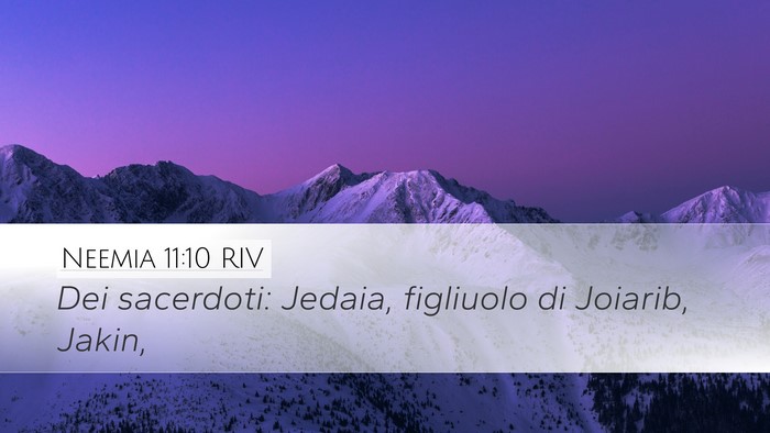 Neemia 11:10 RIV Desktop Wallpaper - Dei sacerdoti: Jedaia, figliuolo di Joiarib, - Desktop Bible Verse Wallpaper