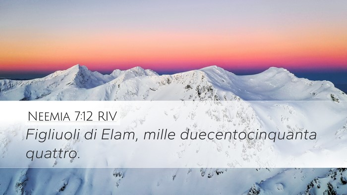 Neemia 7:12 RIV Desktop Wallpaper - Figliuoli di Elam, mille duecentocinquanta - Desktop Bible Verse Wallpaper