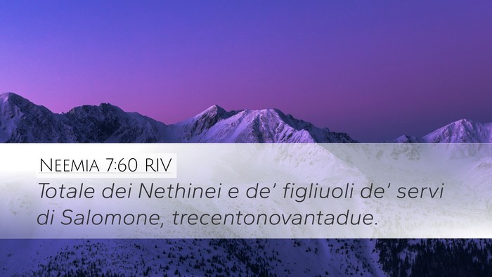 Neemia 7:60 RIV Desktop Wallpaper - Totale dei Nethinei e de’ figliuoli de’ servi - Desktop Bible Verse Wallpaper