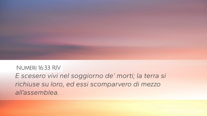 Numeri 16:33 RIV Bible Verse Image