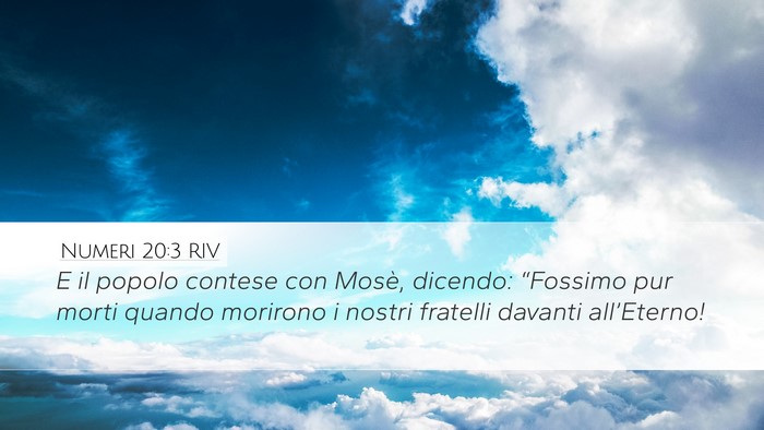 Numeri 20:3 RIV Desktop Wallpaper - E il popolo contese con Mosè, dicendo: - Desktop Bible Verse Wallpaper