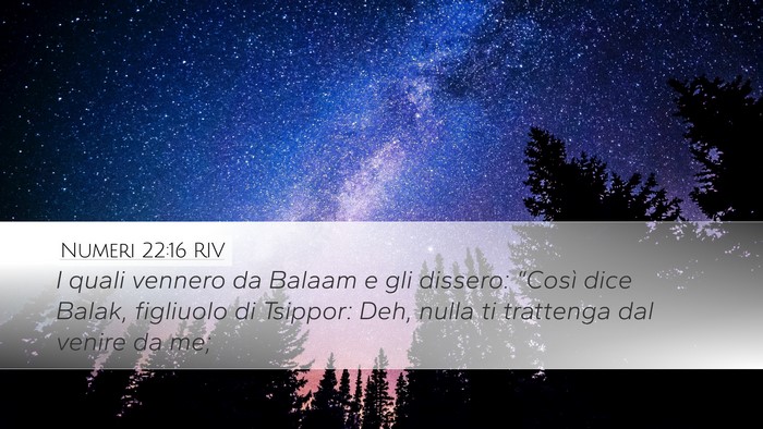 Numeri 22:16 RIV Desktop Wallpaper - I quali vennero da Balaam e gli dissero: “Così - Desktop Bible Verse Wallpaper