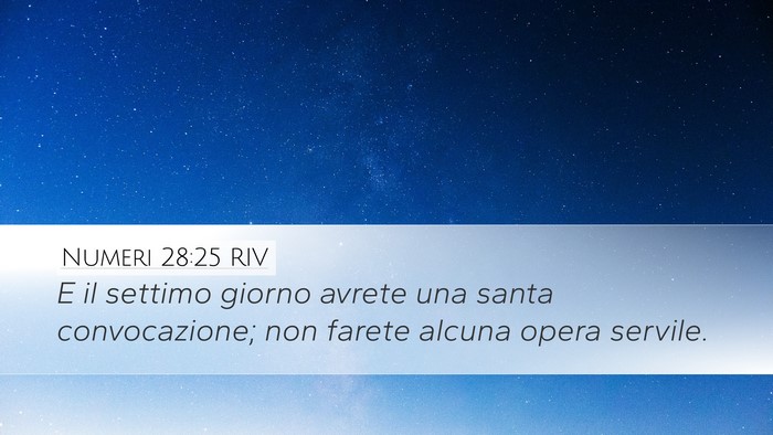 Numeri 28:25 RIV Desktop Wallpaper - E il settimo giorno avrete una santa - Desktop Bible Verse Wallpaper