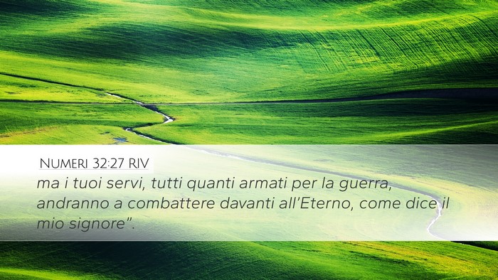 Numeri 32:27 RIV Desktop Wallpaper - ma i tuoi servi, tutti quanti armati per la - Desktop Bible Verse Wallpaper