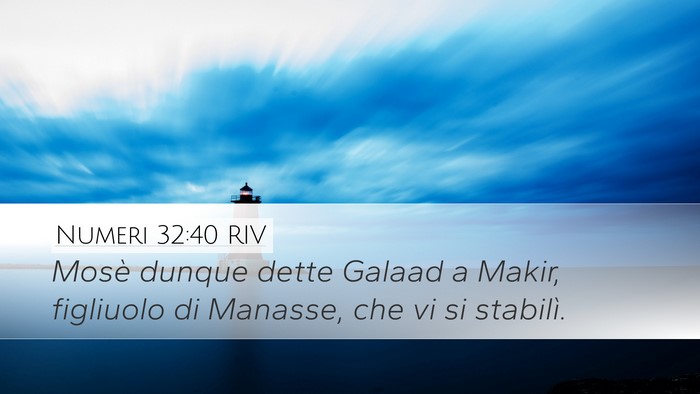 Numeri 32:40 RIV Desktop Wallpaper - Mosè dunque dette Galaad a Makir, figliuolo di - Desktop Bible Verse Wallpaper