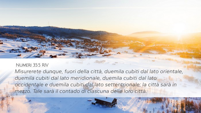 Numeri 35:5 RIV Desktop Wallpaper - Misurerete dunque, fuori della città, duemila - Desktop Bible Verse Wallpaper