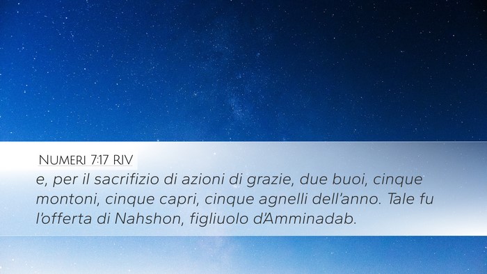Numeri 7:17 RIV Bible Verse Image