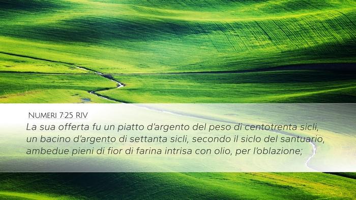 Numeri 7:25 RIV Desktop Wallpaper - La sua offerta fu un piatto d’argento del peso - Desktop Bible Verse Wallpaper