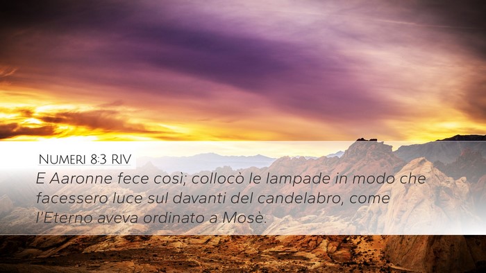 Numeri 8:3 RIV Desktop Wallpaper - E Aaronne fece così; collocò le lampade in modo - Desktop Bible Verse Wallpaper