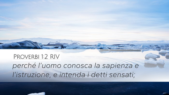 Proverbi 1:2 RIV Bible Verse Image