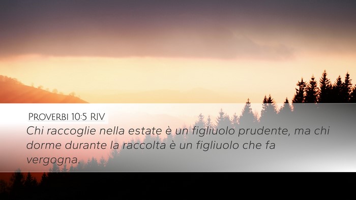 Proverbi 10:5 RIV Bible Verse Image