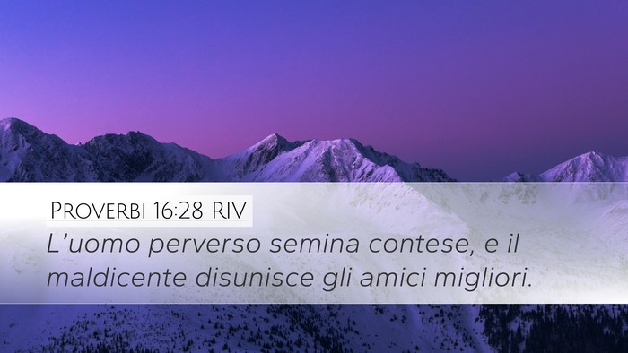 Proverbi 16:28 RIV Bible Verse Image