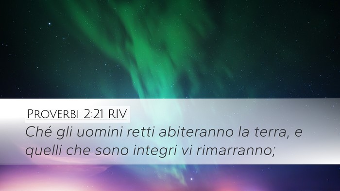 Proverbi 2:21 RIV Bible Verse Image