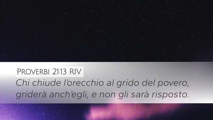 Proverbi 21:13 RIV Bible Verse Image