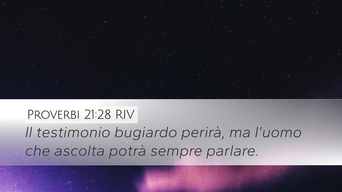 Proverbi 21:28 RIV Bible Verse Image