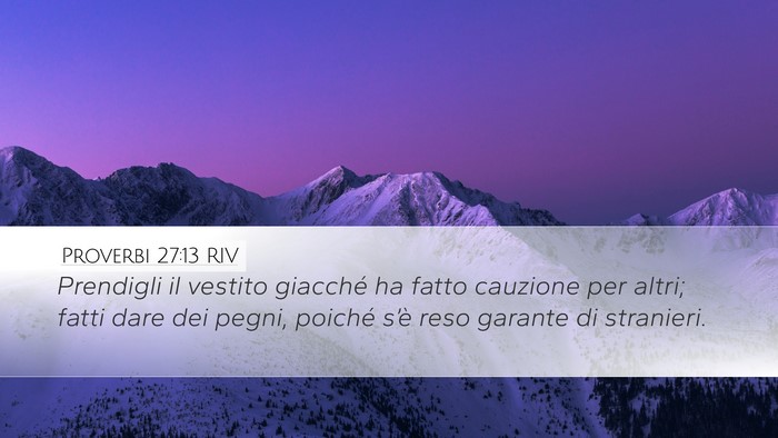 Proverbi 27:13 RIV Bible Verse Image