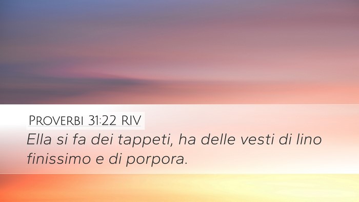 Proverbi 31:22 RIV Bible Verse Image