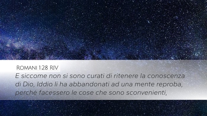 Romani 1:28 RIV Bible Verse Image